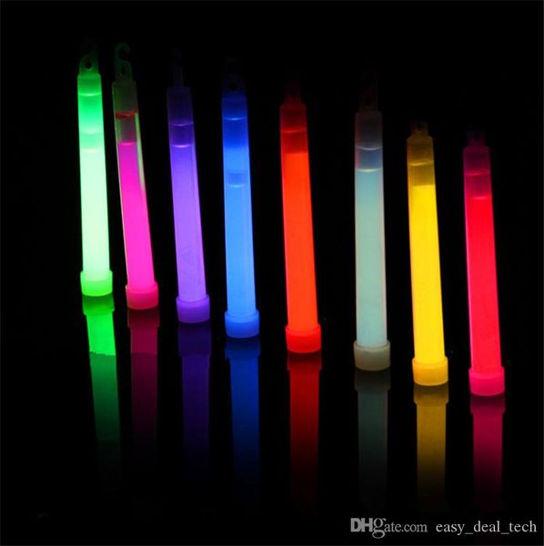 Bastone luminoso multicolore da 6 pollici Bastone luminoso chimico Campeggio Decorazione di emergenza Forniture per club per feste Fluorescente chimico Q0256