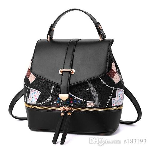 

2019 brand fashion luxury designer bags print stitching backpack shoulder bag designer luxury handbags purses designer crossbody bag