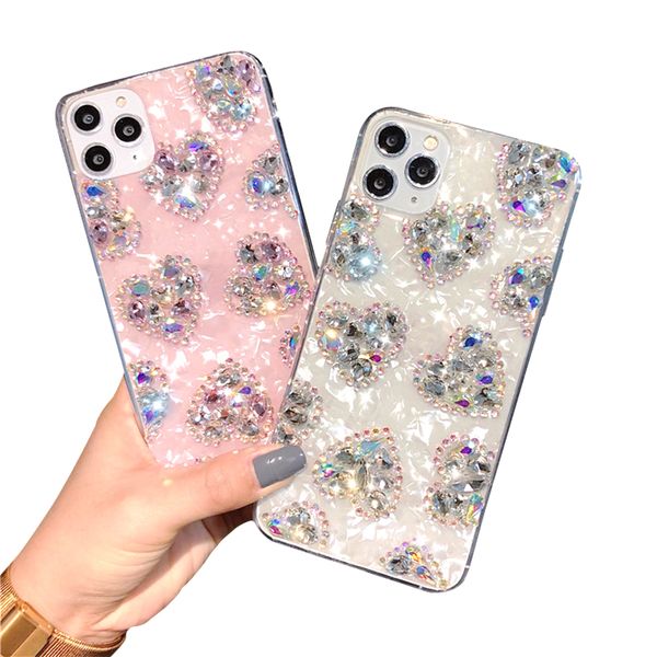 

case for iphone 11 xr 7 8 11 pro max x xs max plus 6 6s cover rhinestone love heart