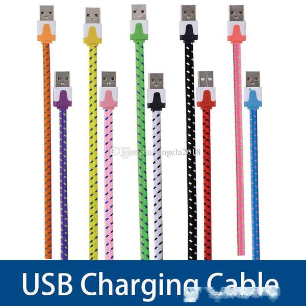 

noodle braided cable micro usb sync data charging 1m 2m 3m woven fabric dual usb cable for samsung s8 type c usb