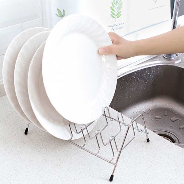 

cabinet bowl dish drain rack pan holder stainless steel organizer single layer