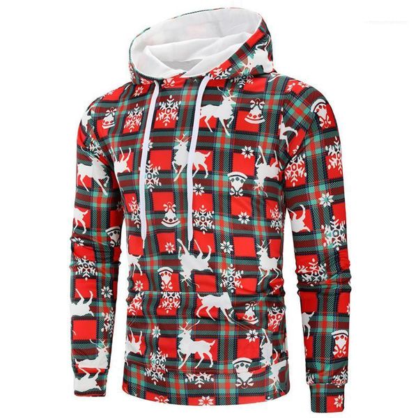

casual pullover males clothing christmas day mens designer hoodies fashion christmas print big pocket mens hoodies, Black