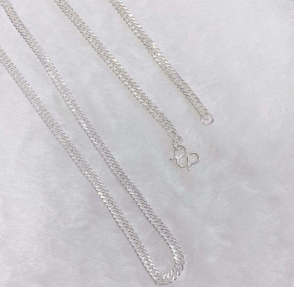 

2mm whip chain necklace (no pendant) whip chain sideways chain mens jewelry, Silver
