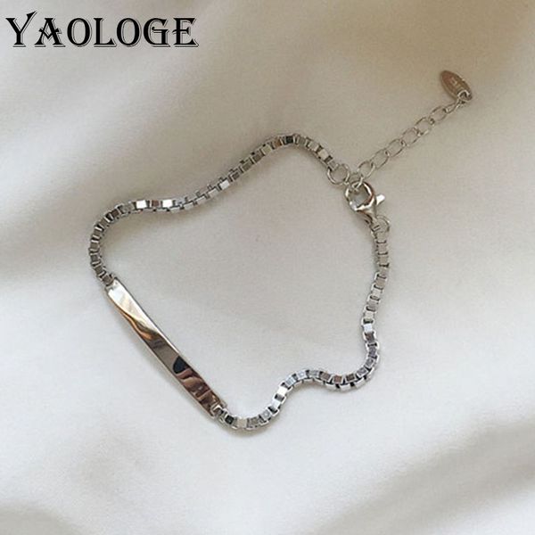 

yaologe minimalist adjustable bracelets trendy elegant box chain handmade jewelry for women couples birthday gifts vbs4063, Black