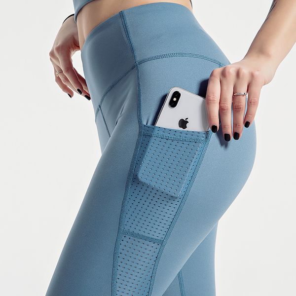 

high waist sports fitness yoga belt pocket tights ladies elastic jogging gym compression training sports pants pantyhose, White;red