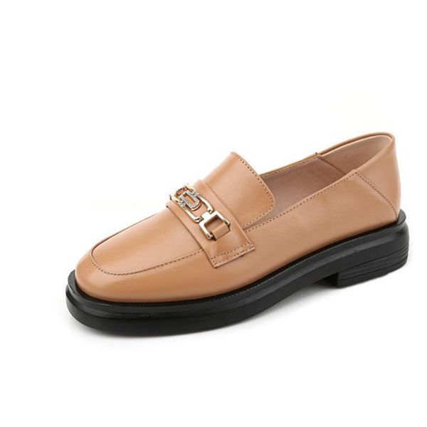 

2020 spring and autumn new simple loafers women flat shoes black genuine leather shoes plus size ladies flats women