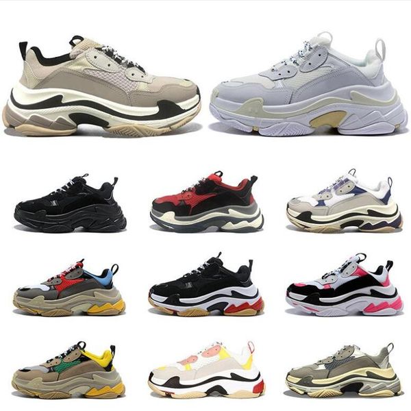 

triple s black white red mens casual shoes beige green yellow grey white men women sport stylist