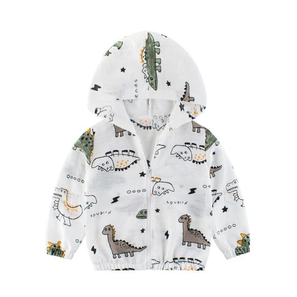 

baby kids windproof coat for girls boys cartoon dinosaur print hooded long sleeve children jackets for 1-9t, Blue;gray