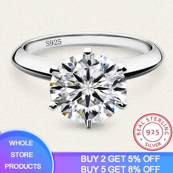 

sent certificate 100% original s925 silver zirconia diamond wedding rings for bride women engagement gift jewelry, Golden;silver