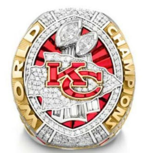 

2019 2020 chief american football team champions championship ring souvenir men fan gift wholesale sport jewelry, Golden;silver