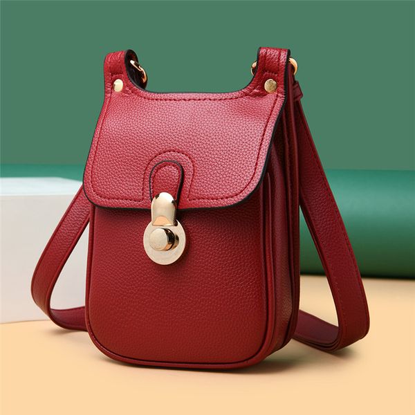 

women mini lock messenger bags pu leather small bucket shoulder bag mobile phone handbag for ladies solid color crossbody bags