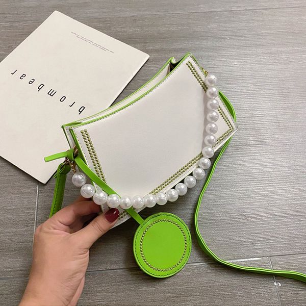 

2 pcs/set bead design armpit bags for women 2020 small hit color pu leather shoulder handbags and purses travel new totes