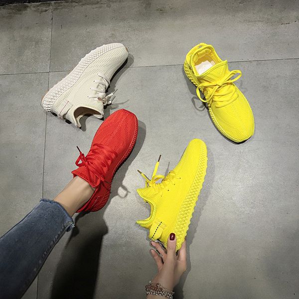 

2020 new autumn white mesh breathable womens platform casual shoes fashion thick bottom women sneakers zapatos de mujer 35-40, Black