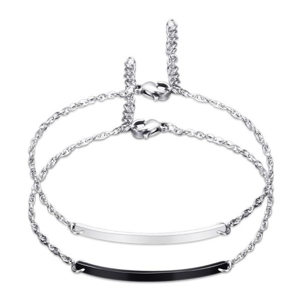 

stainless steel white black color hologram trendy bracelet&bangles for men woman