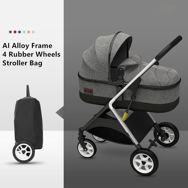

strollers# 6.5kg adjustable luxury baby stroller 3 in 1 portable high landscape reversible mom travel pram pushchair