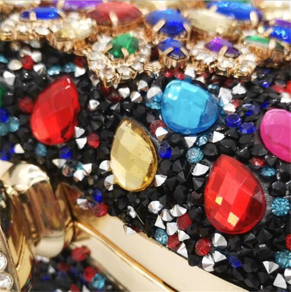 

new-colorful diamond wedding clutch mini wallets with chain single side beads purse m475