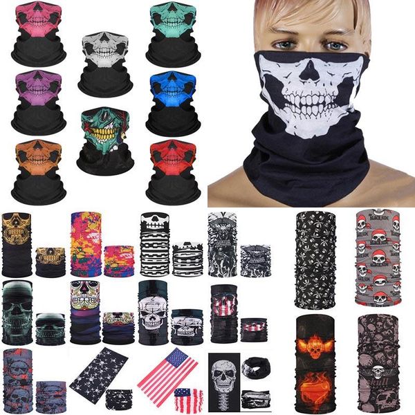 

25x50cm halloween party masks halloween face shield skull multi-function magic scarf turban riding mask headband bandanas face party mask