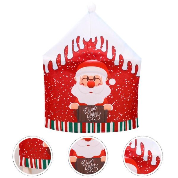 

christmas decorative chair cover hat shape print chair slipcover (old man)