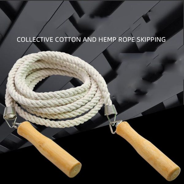 

skipping rope cotton and linen jump rope fitness equipment for kids students group games fitness sports lose weight equipment m