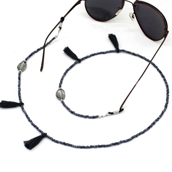 

plush ball pearl beads crystal beaded chain eyeglasses chains glasses rope holder sunglasses strap cord neck band accessories, Silver