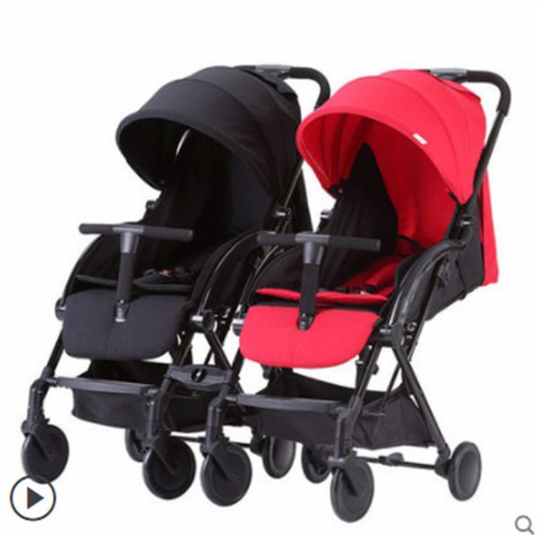 

strollers# european twins baby stroller ultra light portable can sit reclining folding dragon and phoenix