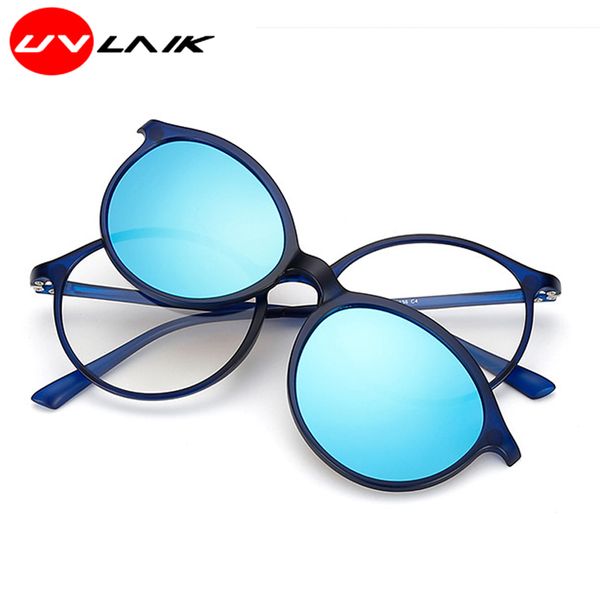 

uvlaik tr90 magnet men women polarized sunglasses vintage brand design sun glasses lens polarized anti-glare uv protection, White;black