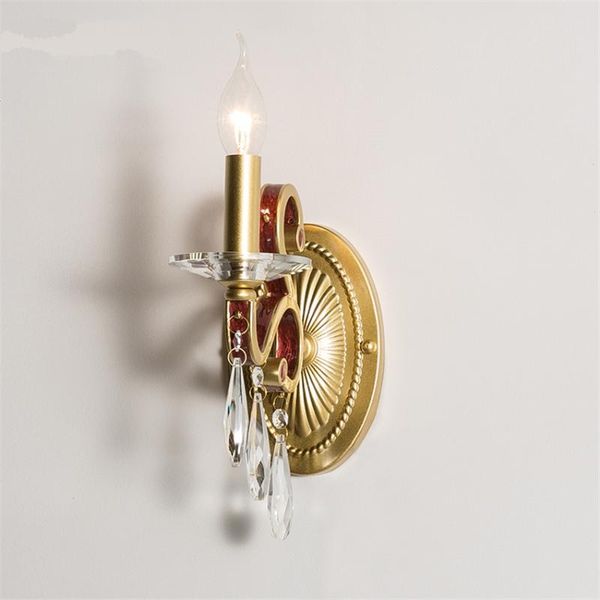 

wall lamp nordic bedroom gold candle lamps bedside american crystal luxury aisle study room sconces lights living fixtures