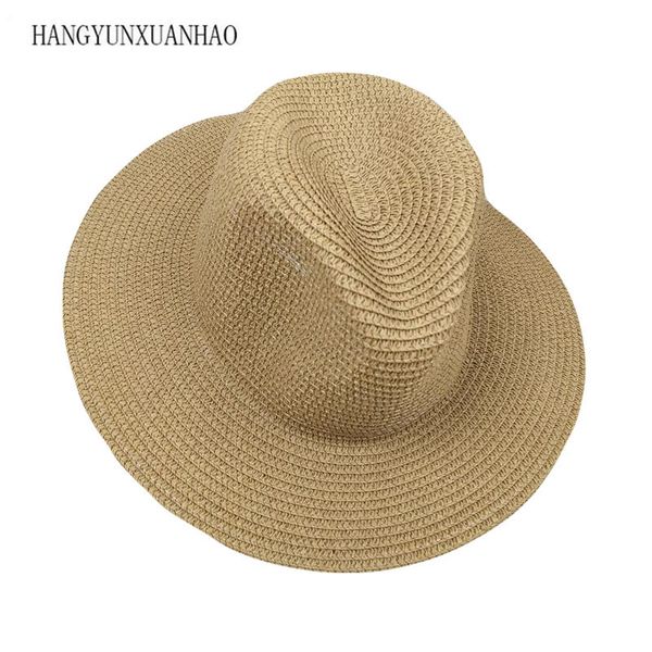 

spring summer sun hat men women wide brim beach hat men ladies floppy straw solid plain fedoras panama, Blue;gray