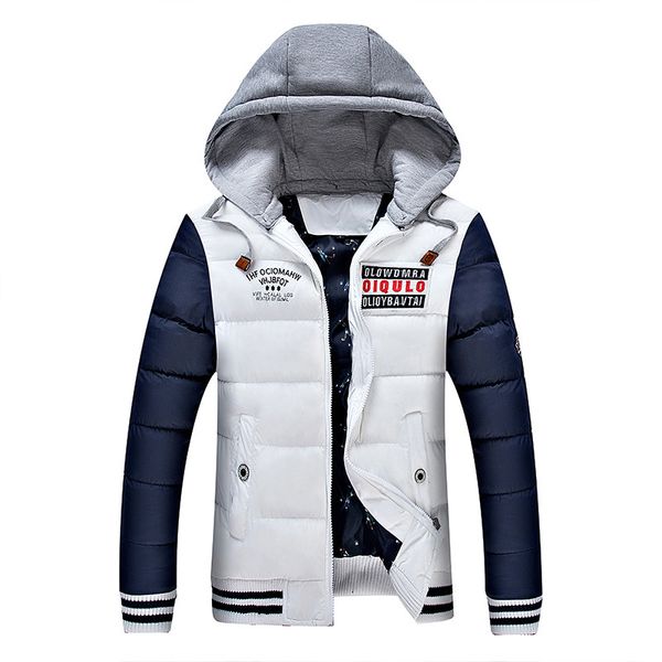 

winter warm cotton jacket men college parka sweat overcoat outerwear male teen 2020 windbreaker zipper hooded thick baggy coat, Black
