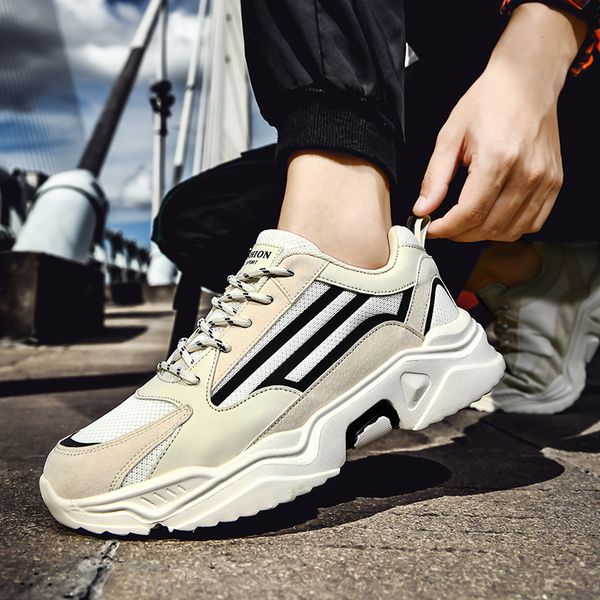 

2020 autumn new men's casual shoes trend mens shoes light breathable men sneakers non-slip flats walking zapatill, Black