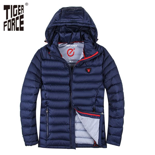 

men's down & parkas tiger force 2021 men winter jacket polyester coat bio-based cotton fashion causal autumn hooded, Black