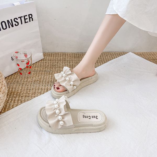 

shoes house slippers platform slides fashion sneaker women home med pantofle soft luxury summer flat 2020 rubber pu shoes, Black
