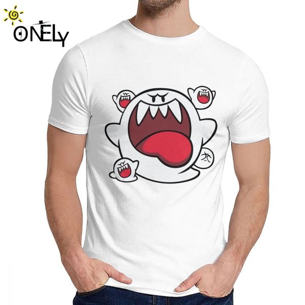 

summer man tee shirt super mario boo squad slim unique design classic round neck retro t-shirt