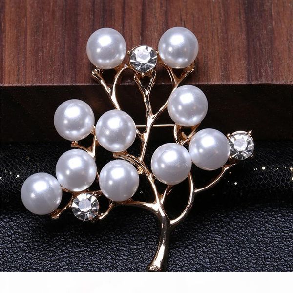 

новая мода branch имитация pearl rhinestone брошь для женщин подарка венчания цветка pin брошь ювелирные изделия серебро золото цвет, Gray