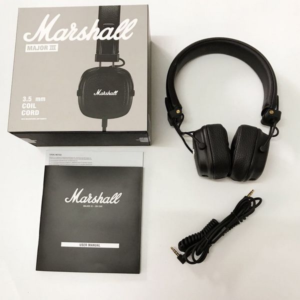 

marshall major iii deep bass dj hifi headphones major 3 professional headsets sports earphone wired studio hi-fi headsets