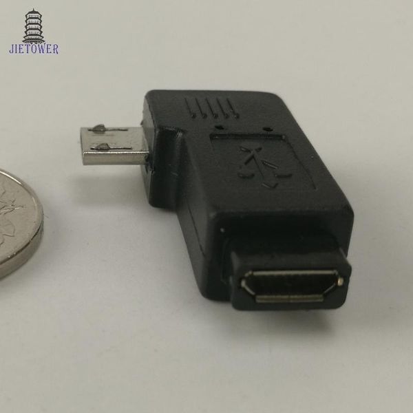

500pcs/lot pair right left angle micro usb male 90 degree usb male to micro female plug adapters worldwdie