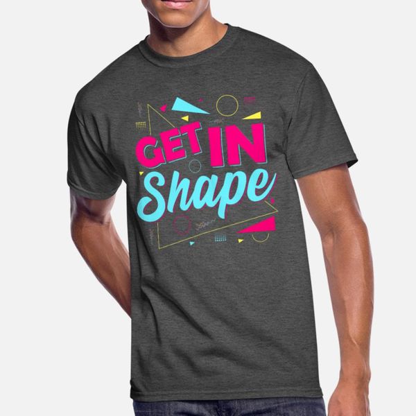 

get in shape workout gym, totally rad 80's t shirt men printed short sleeve crew neck fit cute authentic summer unique shirt