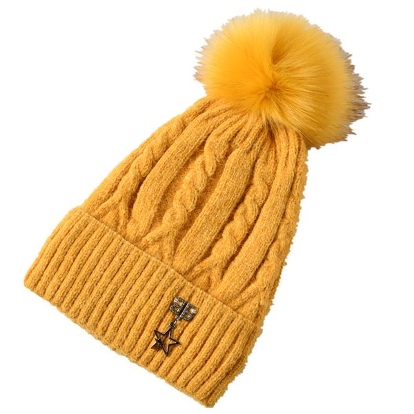

fashion new mink hair fur pompoms ball skullies beanies winter hats for women knitting cap warm beanie casual knitted hat, Blue;gray