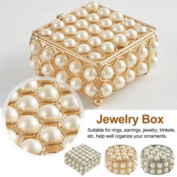 

роскошный chest кристалл pearl аксессуар для хранения case wedding портативного jewelry box серьги организатор помада европейского подарков, Pink;blue