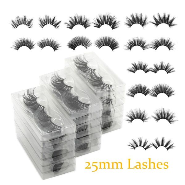

damepapil faux mink 25mm eyelashes bulk wholesale 10/20/30/50/100 pairs lot 25mm lashes hand made full strip eyelash vendor
