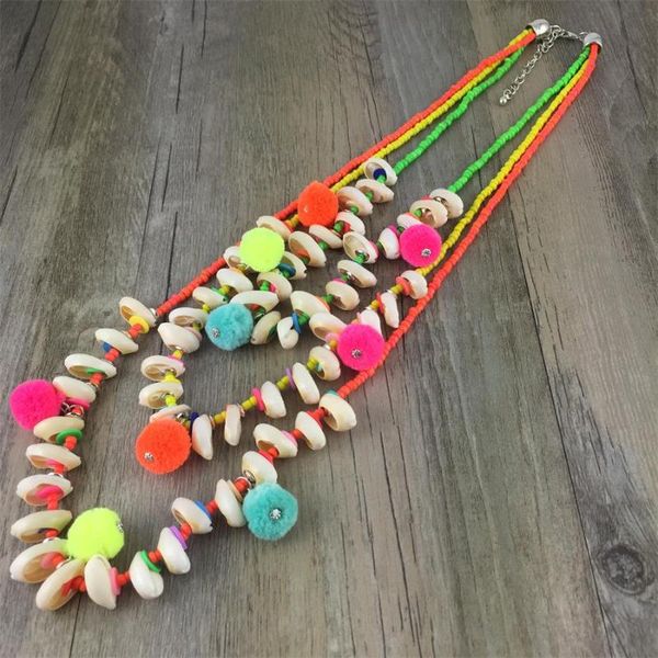 

boho seashell choker necklace for women shell collar colorful glass bead chain necklace summer beach jewelry, Silver