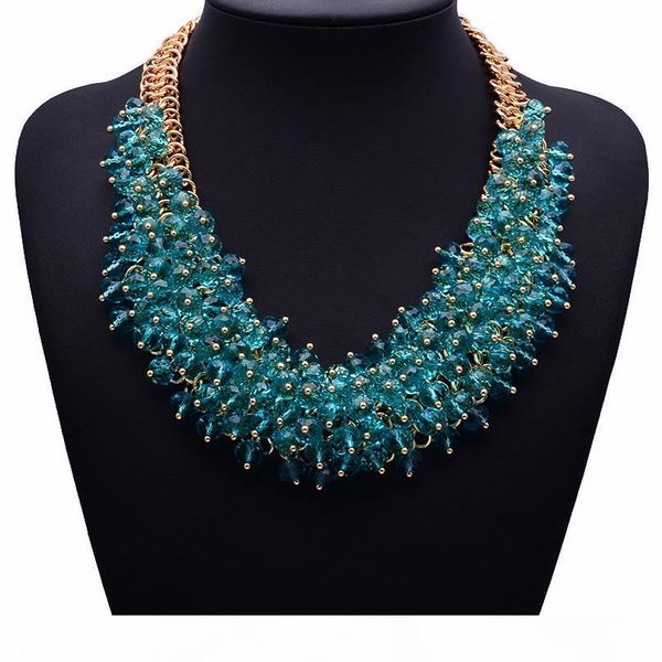 

z fashion necklace xg134 collar bib necklaces & pendants chunky crystal statement necklace jewelry for women, Silver