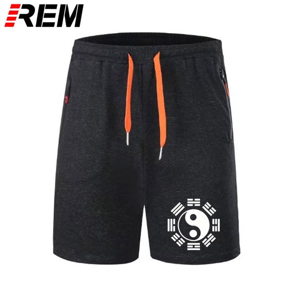 

rem short pants men's clothing brand chinese tai chi eight diagrams printed men short sleeve o neck cotton casual panties