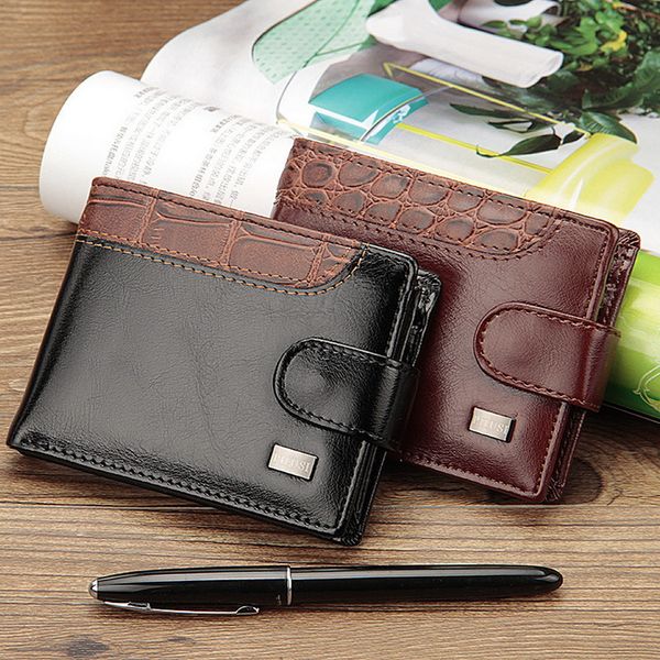 

men casual alligator pu leather hasp wallet purse driving licence bank credit id card bag holders coin pocket case cover xb19, Red;black