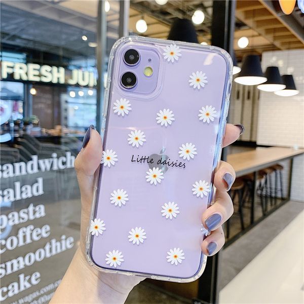 

новый цветок маргаритки телефон чехол для iphone 11 pro x xs max xr soft tpu задняя крышка для iphone чудесный clear case floral
