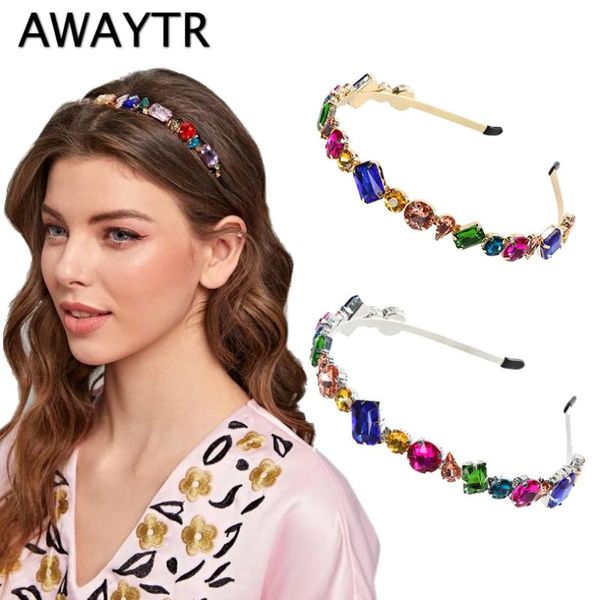 

awaytr fashion women crystal headband shiny hairband girl hair band jewelry female rhinestone headwear hair hoop