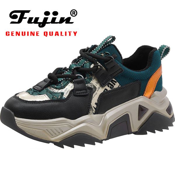 

fujin chunky sneakers 2020 fashion style women's mesh breathable platform sneakers women ladies chunky shoes women's footwear, Black