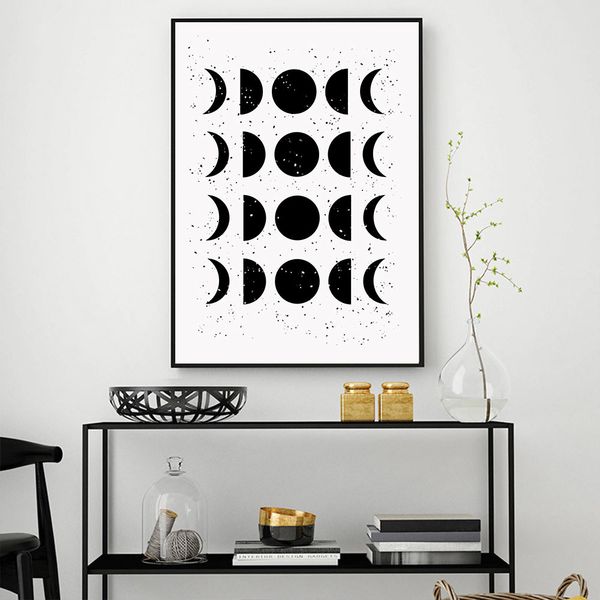 

abstract moon phases wall art poster moon cycle canvas painting neutral art print boho poster nordic wall pictures home decor