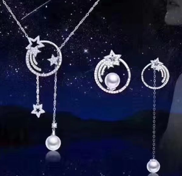 

uxn346 full gem star pendant necklace valentine eye zircon item round female, Silver