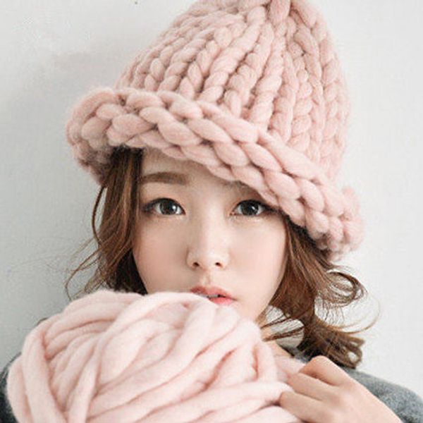 

winter attire of fashion women's wear retains soft women's caps with hand-heated knitted wool caps, Blue;gray